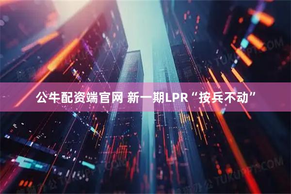 公牛配资端官网 新一期LPR“按兵不动”